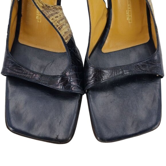 Giuseppe Zanotti Italy Alligator lizard Leather Slingback Open-toe Heels Womens - Picture 8 of 12